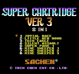 Super Cartridge Ver 3 - 8 in 1 (Asia) (Ja) (Unl) box art